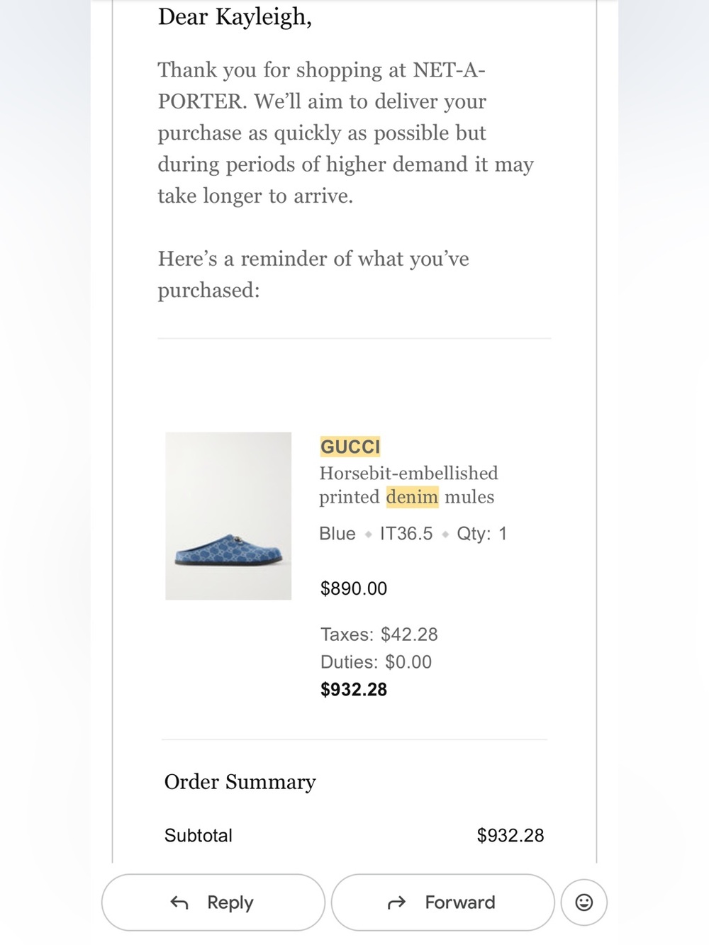 NWT Gucci - Denim mule with horsebit, size 36.5 (6.5). - Picture 9 of 9